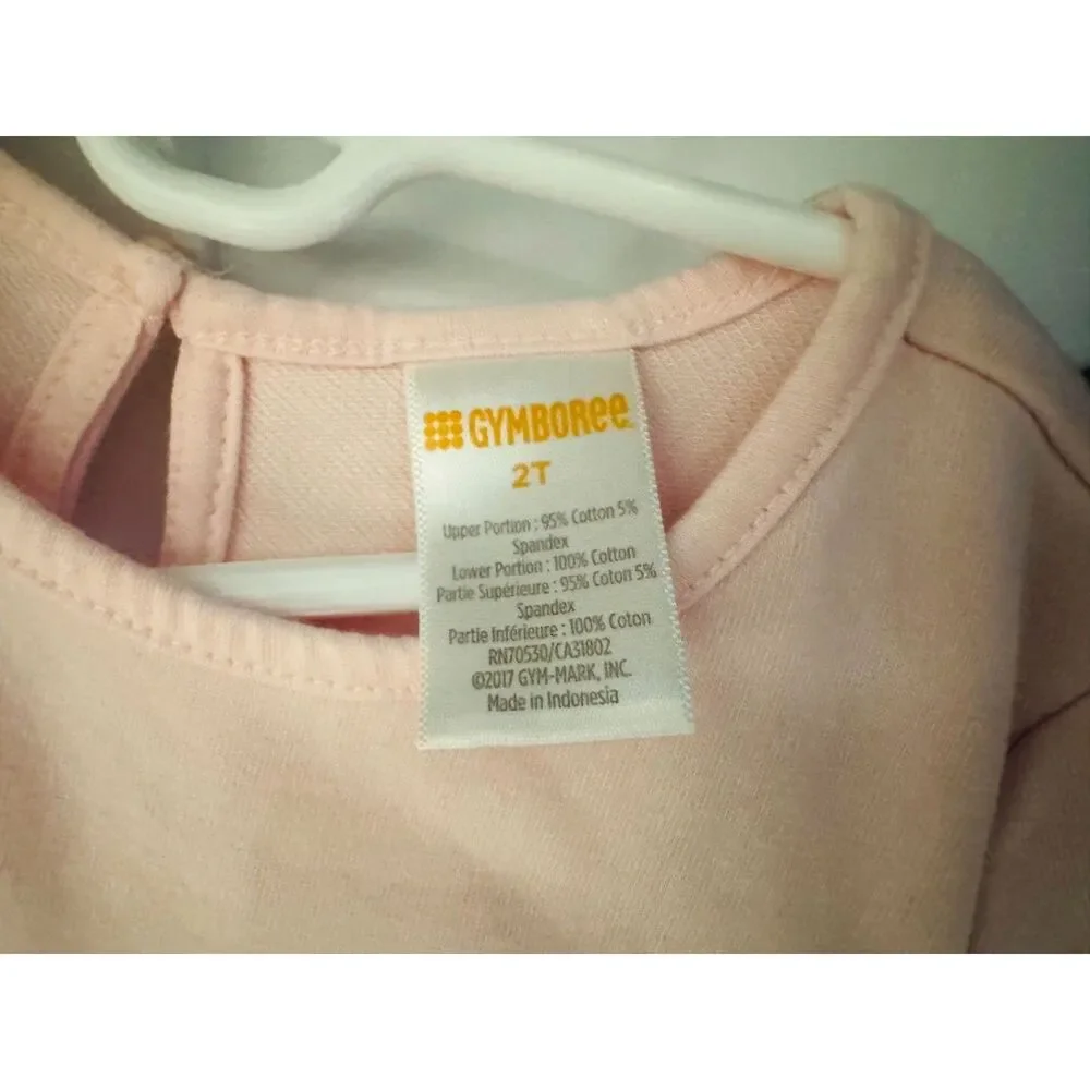 Gymboree Toddler Girls Pink Long Sleeve Pegasus Unicorn Ruffle Hem Dress 2T